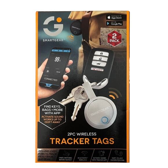 Smart Gear 2-piece Tracker Tags - Picture 1 of 4